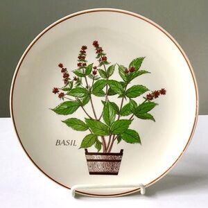 Vintage Basil Herb Decorative Lunch Salad Plate 8.25” Farmhouse Cottage Garden